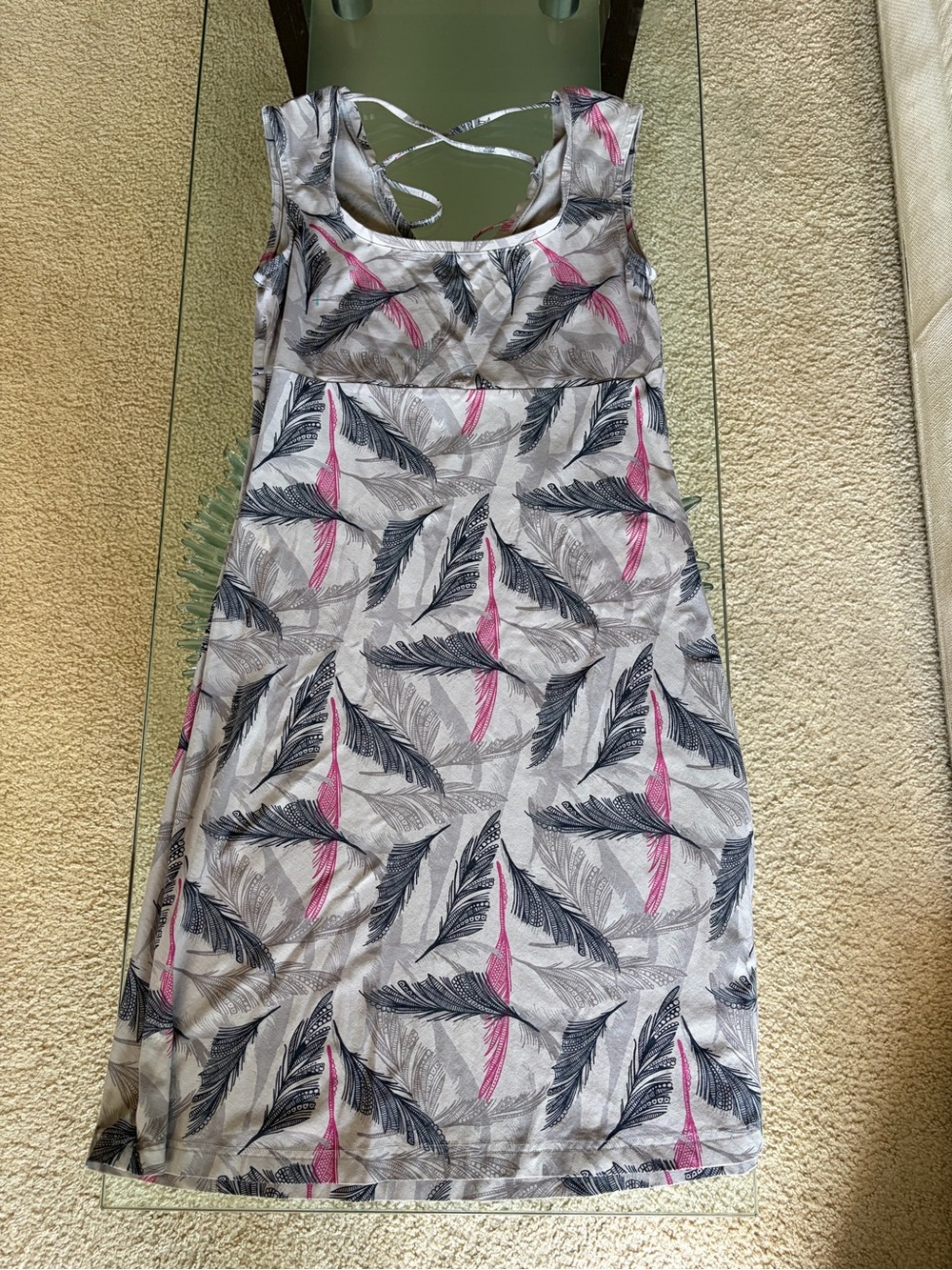 💜 Casual Dress with Feather Print